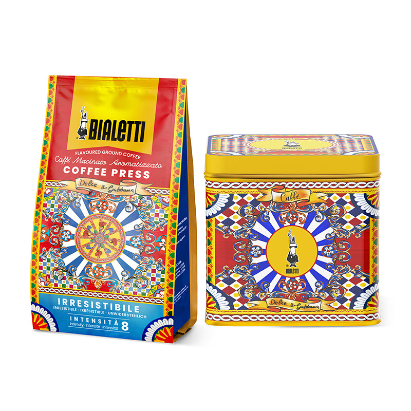 DOLCE & GABBANA TIN + Perfetto Moka IRRESISTIBILE 300g Coffee Press