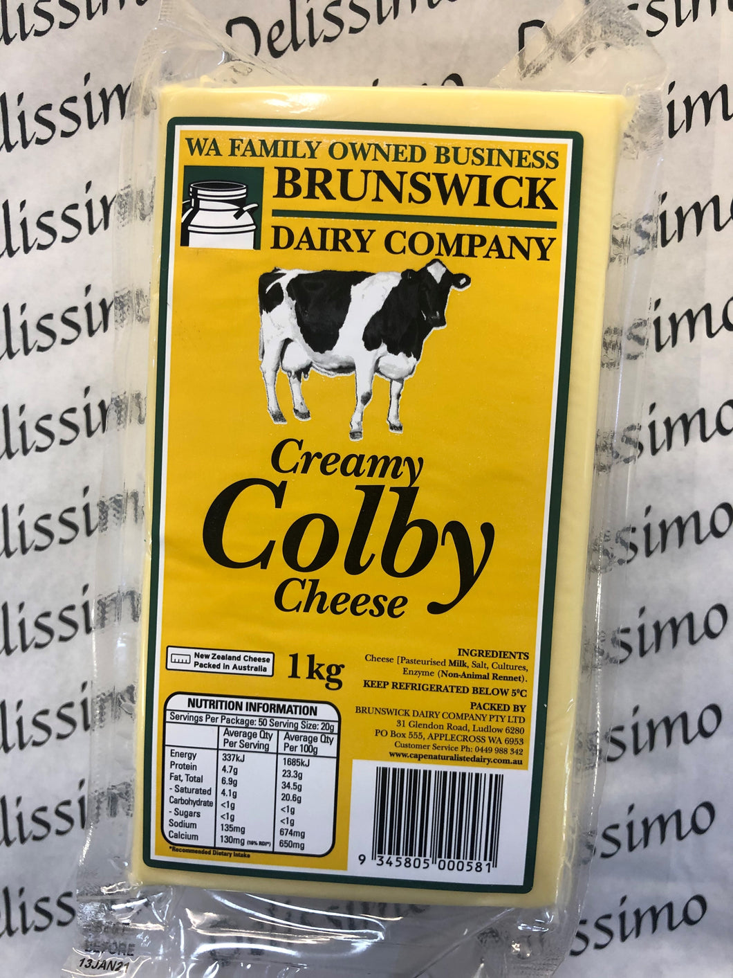 BRUNSWICK COLBY CHEESE 1KG