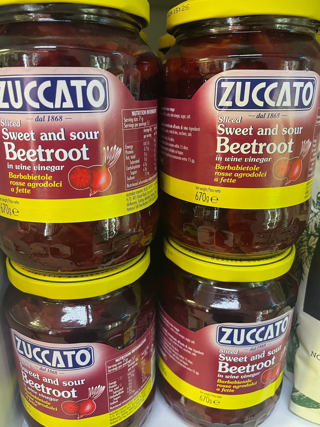 ZUCCATO BEETROOT SLICED 670g