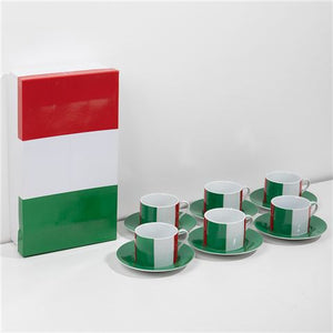 ITALIAN FLAG COFFEE CUP SET 6pce